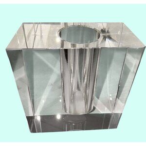 square glass contemporary modern minimalist heavy bud Vase 4"